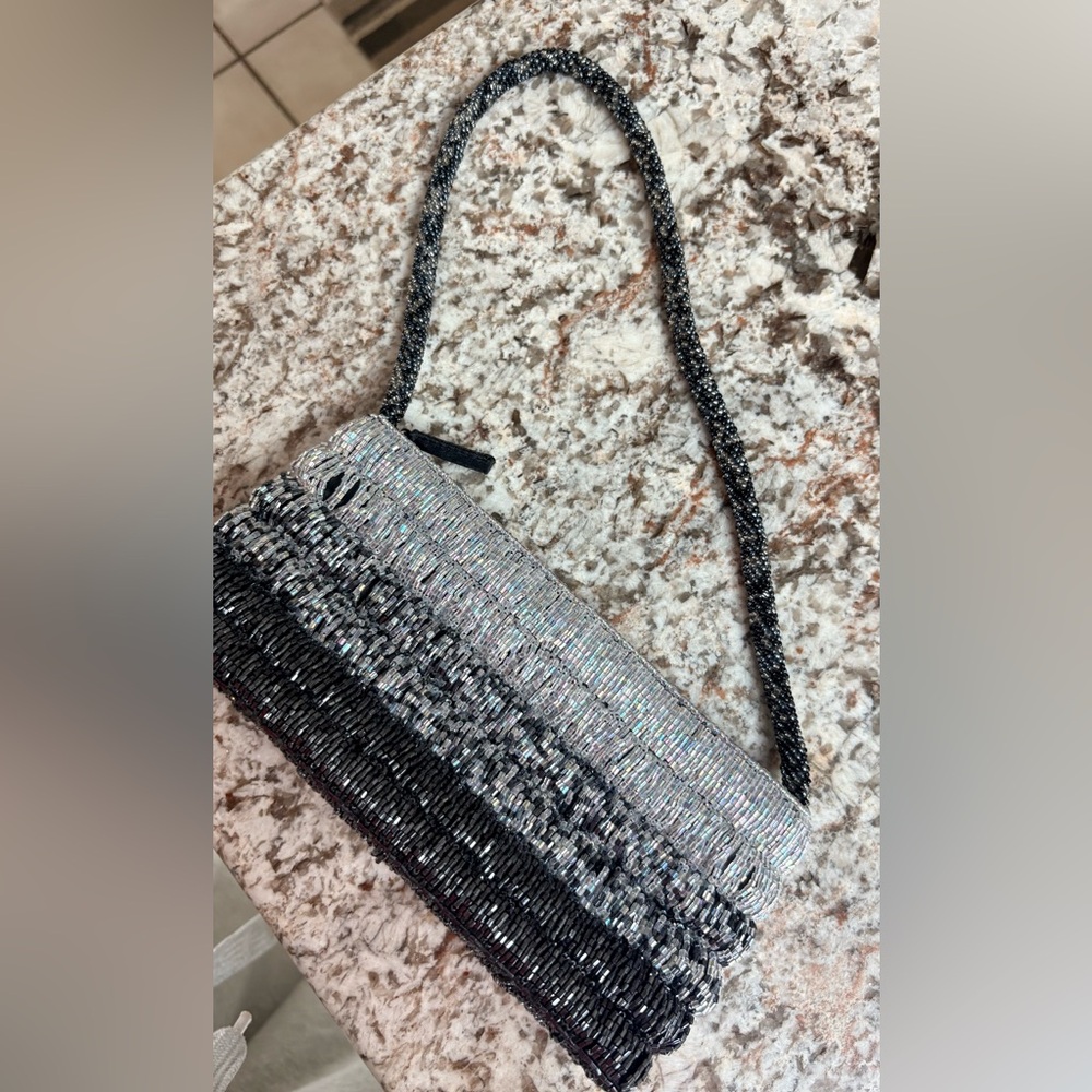 Elegant Silver and Black Women's Bag